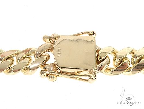 14K Yellow Gold Miami Cuban Diamond Bracelet, photo 5 of 8