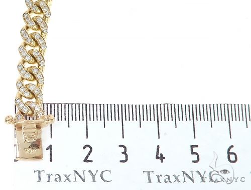 14K Yellow Gold Miami Cuban Diamond Bracelet, photo 8 of 8