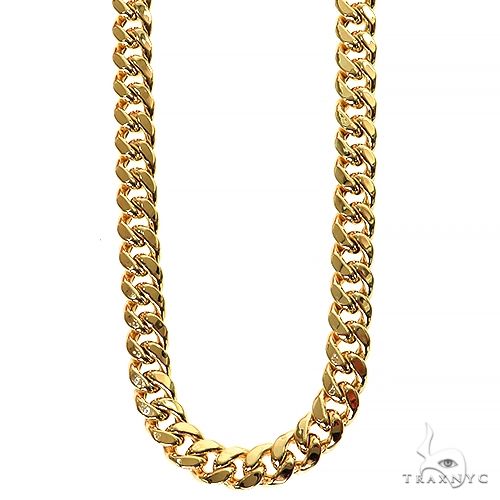 14K Yellow Gold Miami Hollow Cuban 22 Inches 6.6mm 68411 | TraxNYC