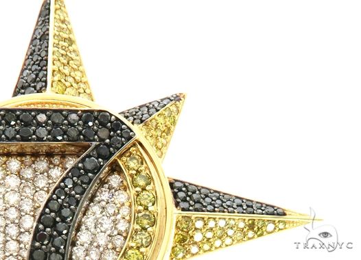 14K Gold Custom Universal Flag Diamond Star Pendant, photo 4 of 9