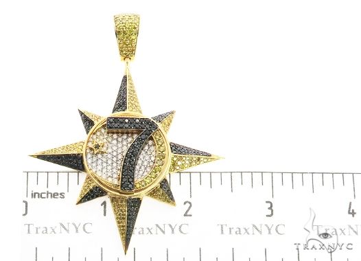 14K Gold Custom Universal Flag Diamond Star Pendant, photo 8 of 9