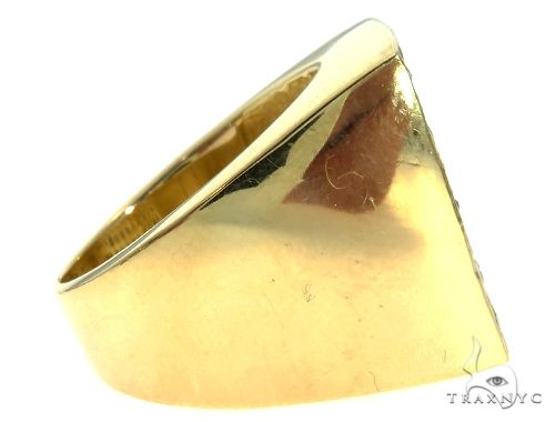 14K Yellow Gold Diamond Square Ring, photo 4 of 7