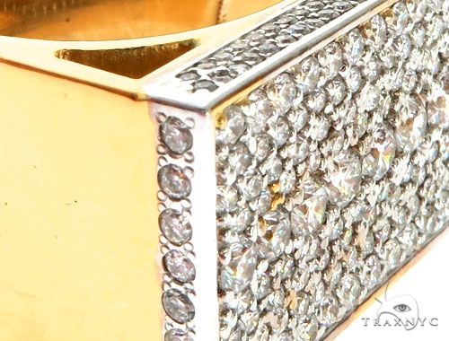 14K Yellow Gold Prong Diamond Four Finger Ring Hip Hop Style, photo 12 of 13