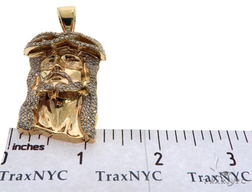 14K Yellow Gold Prong Diamond Jesus Piece, photo 8 of 8