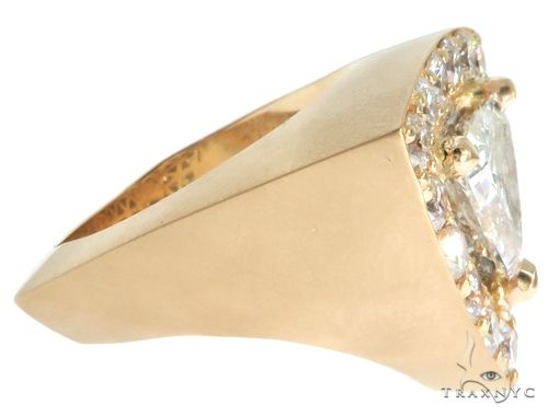 14K Yellow Gold Prong Diamond Trillion Cut Ring, photo 4 of 9