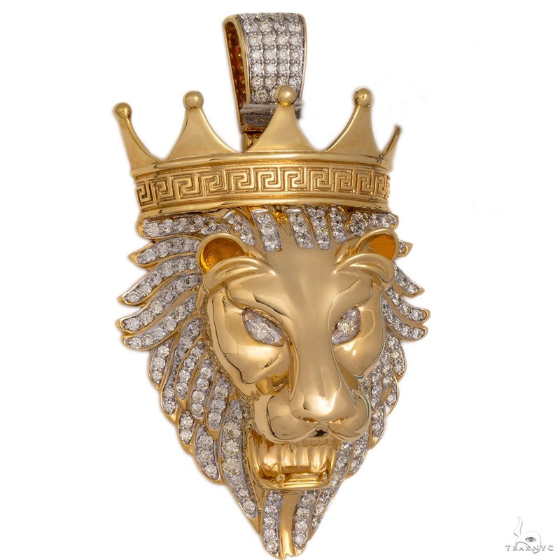 14K Yellow Gold Royal Cat Diamond Pendant 5 CT 69744 - Image 2