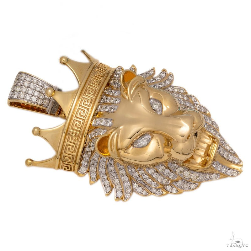 14K Yellow Gold Royal Cat Diamond Pendant 5 CT 69744 - Image 3