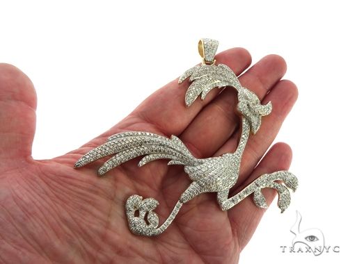 14K Yellow Gold Running Bird Pendant 63090 - Image 9