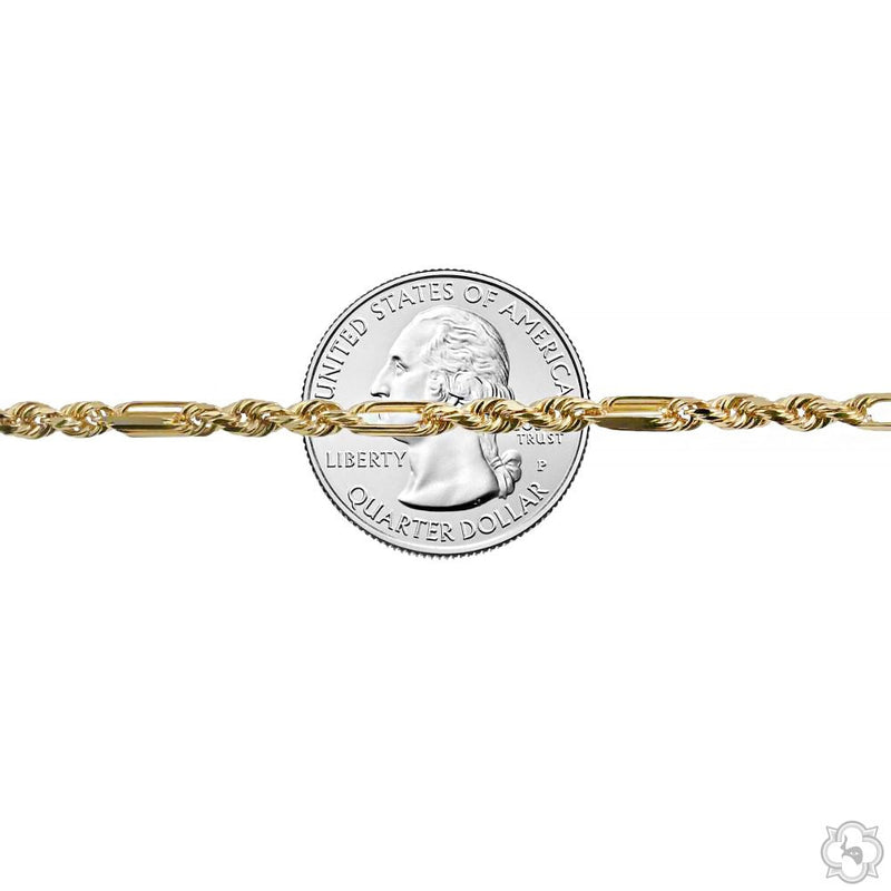 14K Gold figarope chain, photo 3 of 5