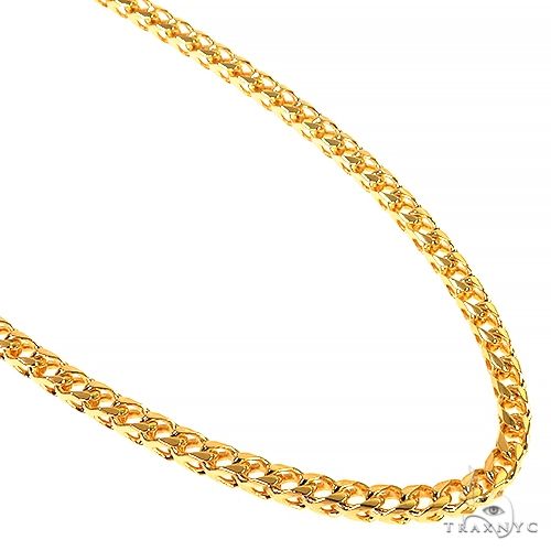 14K Yellow Gold Solid Franco Chain 22 Inches 4mm 67957 - Image 1