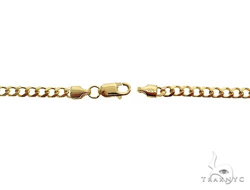 14K Yellow Gold Thin Solid Curb Link Chain 3mm 18 Inches 65976 - Image 5