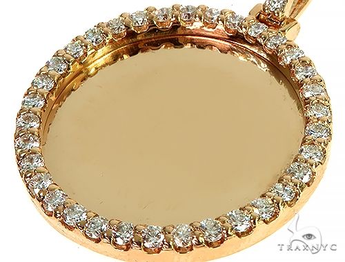 14K Yellow Gold Sweet Memories Collection Medium Diamond Photo Pendant, photo 4 of 8
