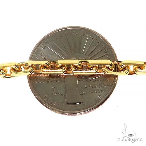 14K Yellow Gold Thin Diamond Cut Solid Anchor Link Chain 4mm, photo 5 of 6