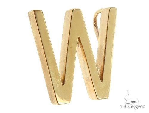 14K Gold W Initial Pendant, photo 2 of 7