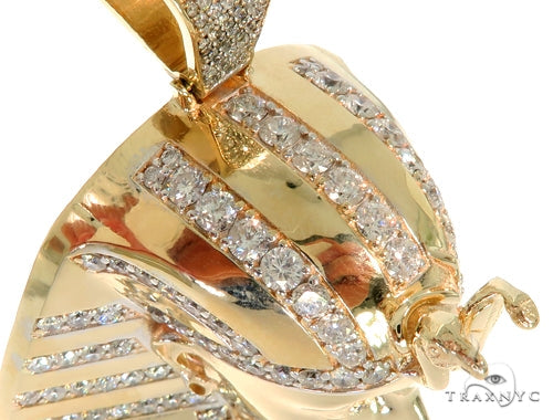 14K Gold Pharaoh King Tut Diamond Pendant, photo 6 of 10