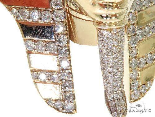14K Gold Pharaoh King Tut Diamond Pendant, photo 8 of 10