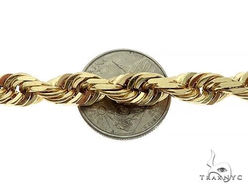14k Yellow Gold Diamond Cut Solid Rope Link Chain 30 Inches 11mm 68448 - Image 2