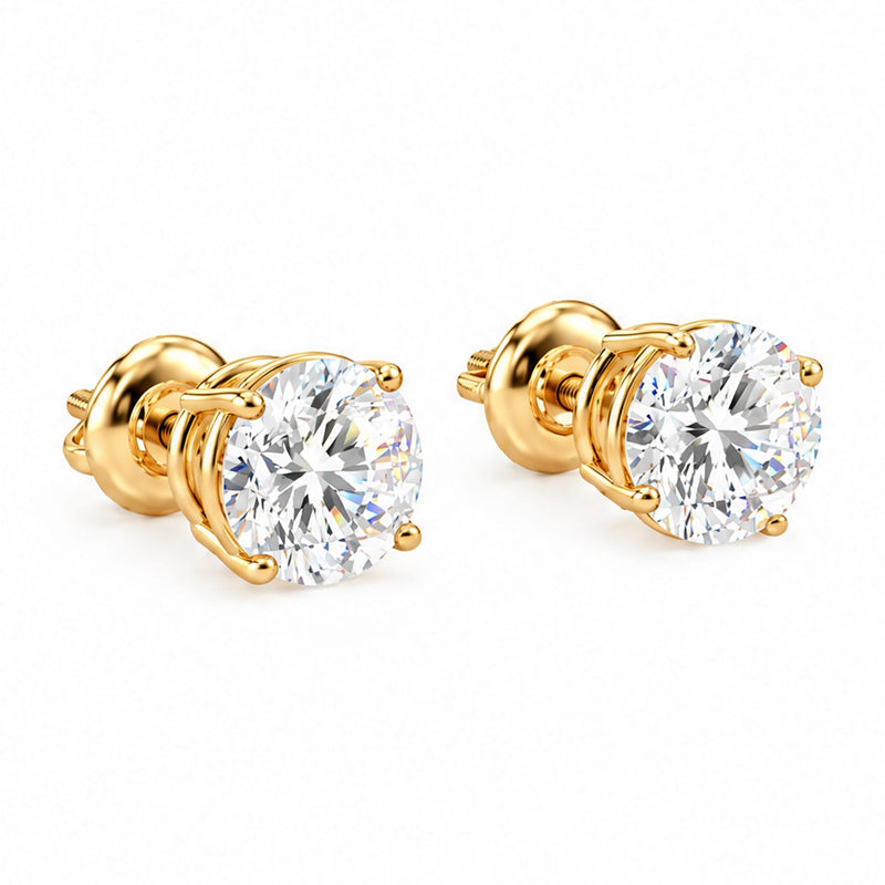 14K Gold 2 Ctw Round-Cut Diamond Studs (Lab) 68464 - TRAX5