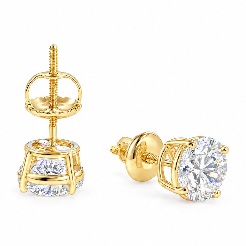 14K Gold 2 Ctw Round-Cut Diamond Studs (Lab) 68464 - TRAX8