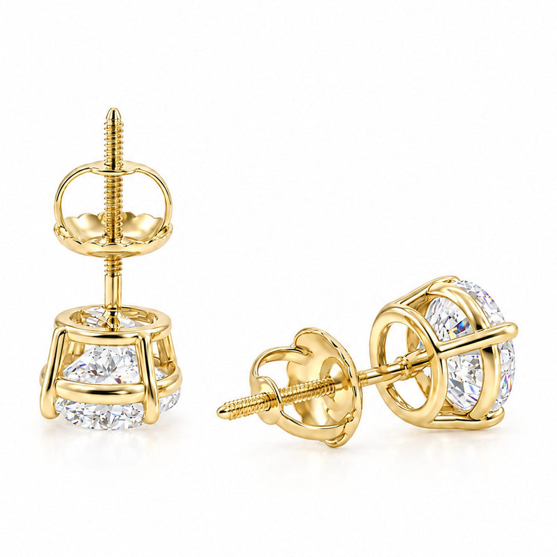 14K Gold 2 Ctw Round-Cut Diamond Studs (Lab) 68464 - TRAX9