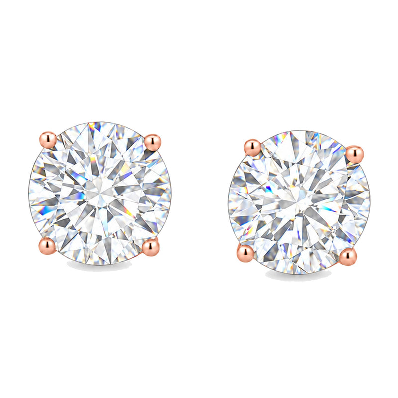 14K Gold 8 Ctw Round-Cut Diamond Studs (Lab) 70865 - TRAX3