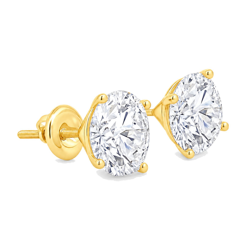 14K Gold 8 Ctw Round-Cut Diamond Studs (Lab) 70865 - TRAX4