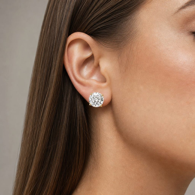 14K Gold 8 Ctw Round-Cut Diamond Studs (Lab) 70865 - TRAX8
