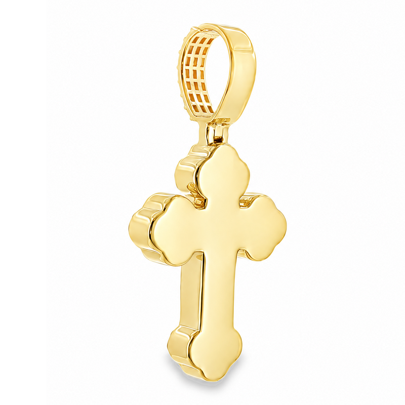 14K Gold Baguette Diamond Cross, view 6