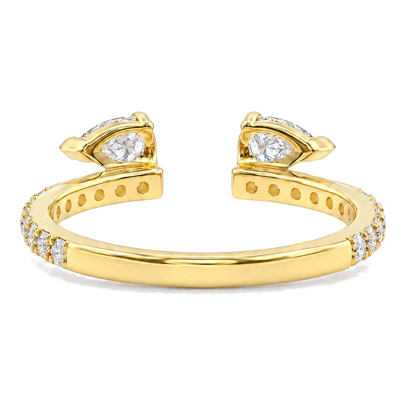 Back view of the Better Together open band in 14K yellow gold with plain gold underside