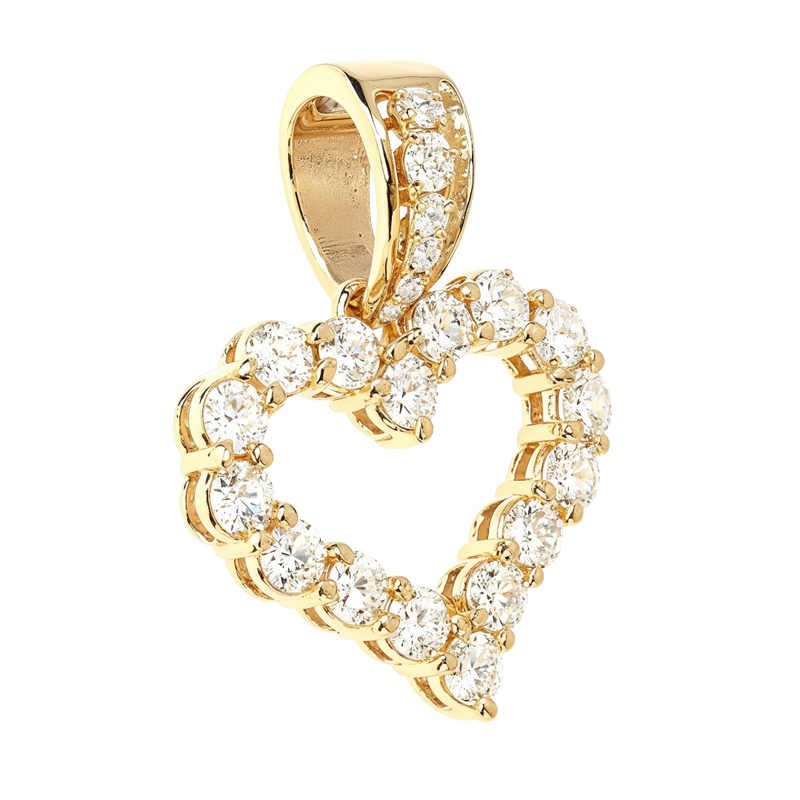 14K Gold Diamond Heart Pendant, view 3