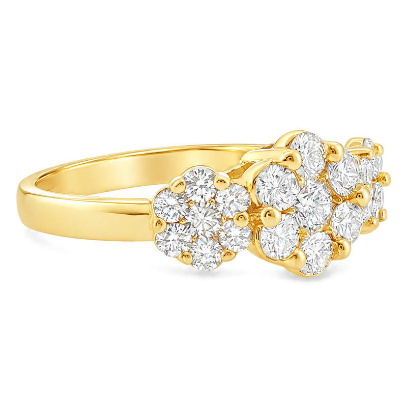 14K Gold Flower Diamond Ring, view 4