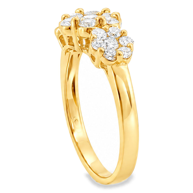 14K Gold Flower Diamond Ring, view 5