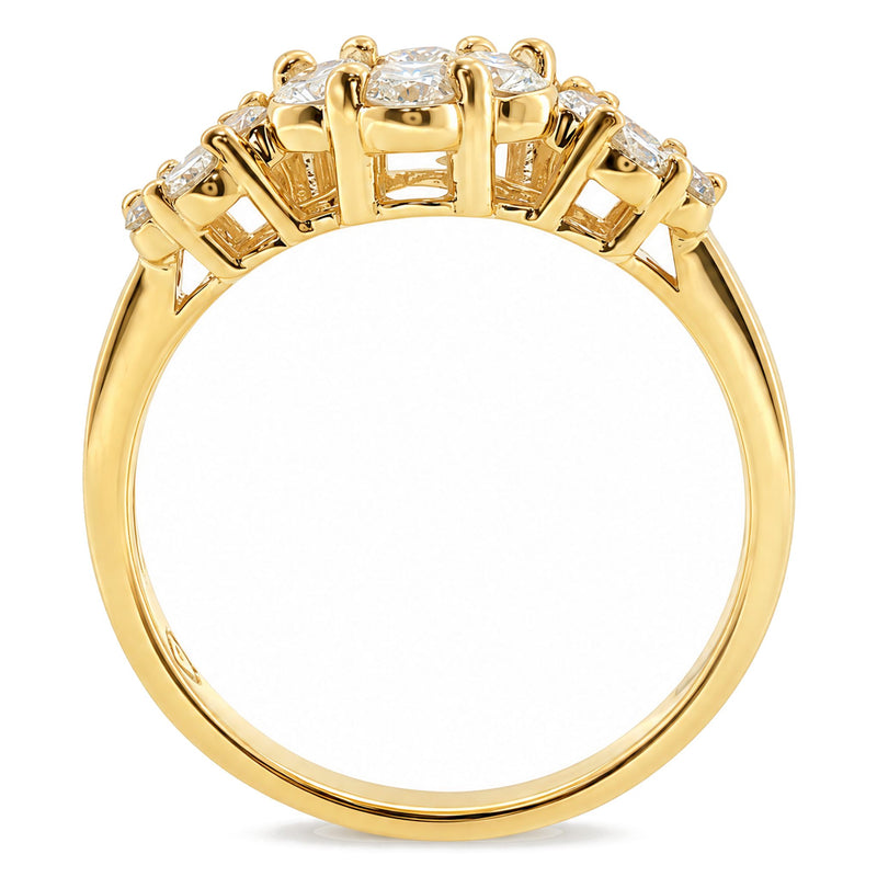14K Gold Flower Diamond Ring, view 7
