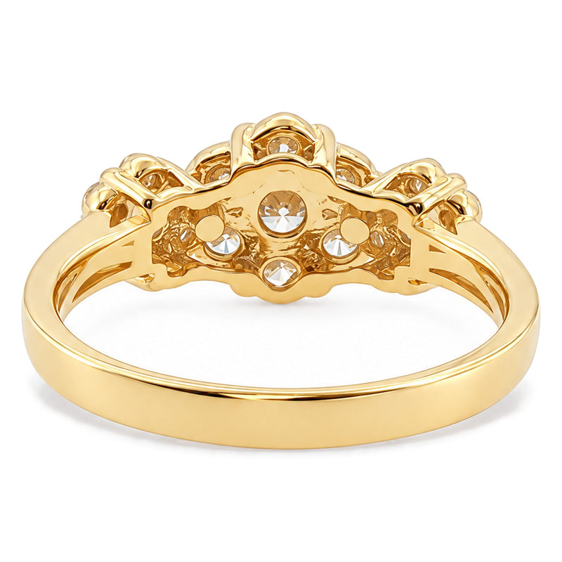 14K Gold Flower Diamond Ring, view 8