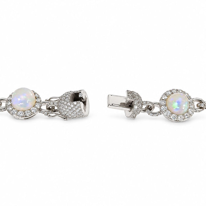 14K Gold Galaxy Opal Diamond Chain, view 5