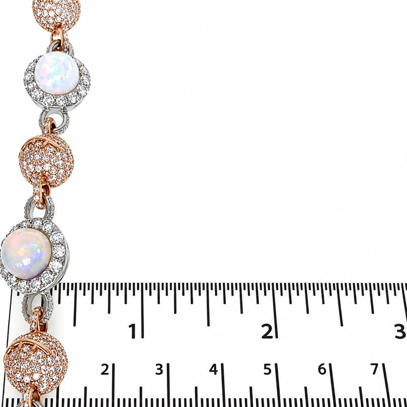 14K Gold Galaxy Opal Diamond Chain, view 6