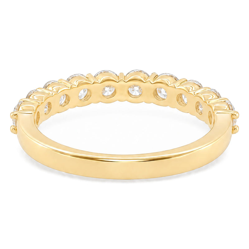 14K Gold Half Iced Wedding Band, view 10