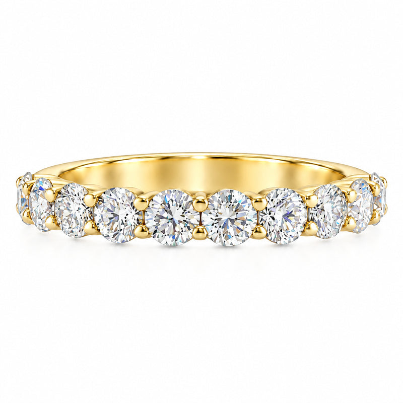 14K Gold Half Iced Wedding Band, view 4