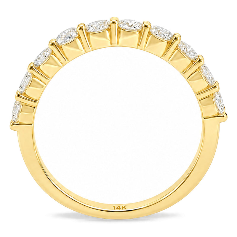 14K Gold Half Iced Wedding Band, view 9