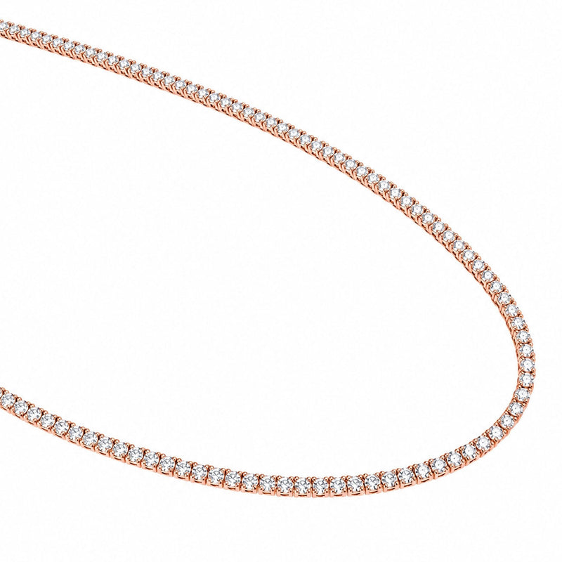 14K Gold Lab-Grown Diamond Tennis Chain 22 Inches 2.2 mm, rose gold