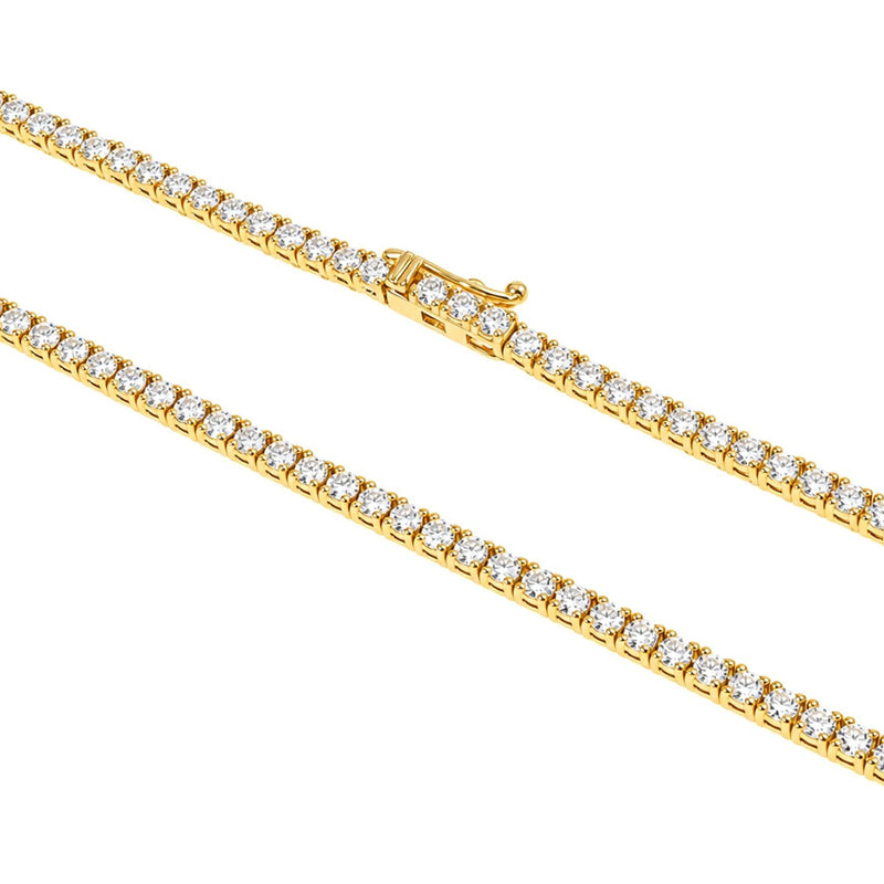 14K Gold Lab-Grown Diamond Tennis Chain 22 Inches 2.2 mm, view 4