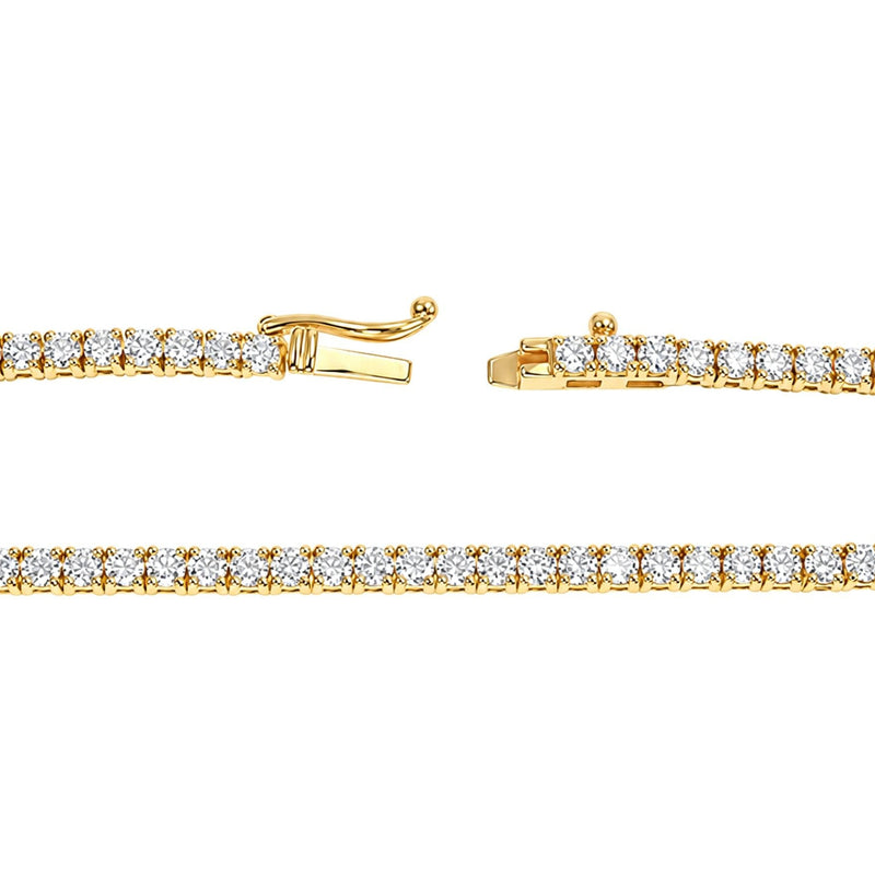 14K Gold Lab-Grown Diamond Tennis Chain 22 Inches 2.2 mm, view 7
