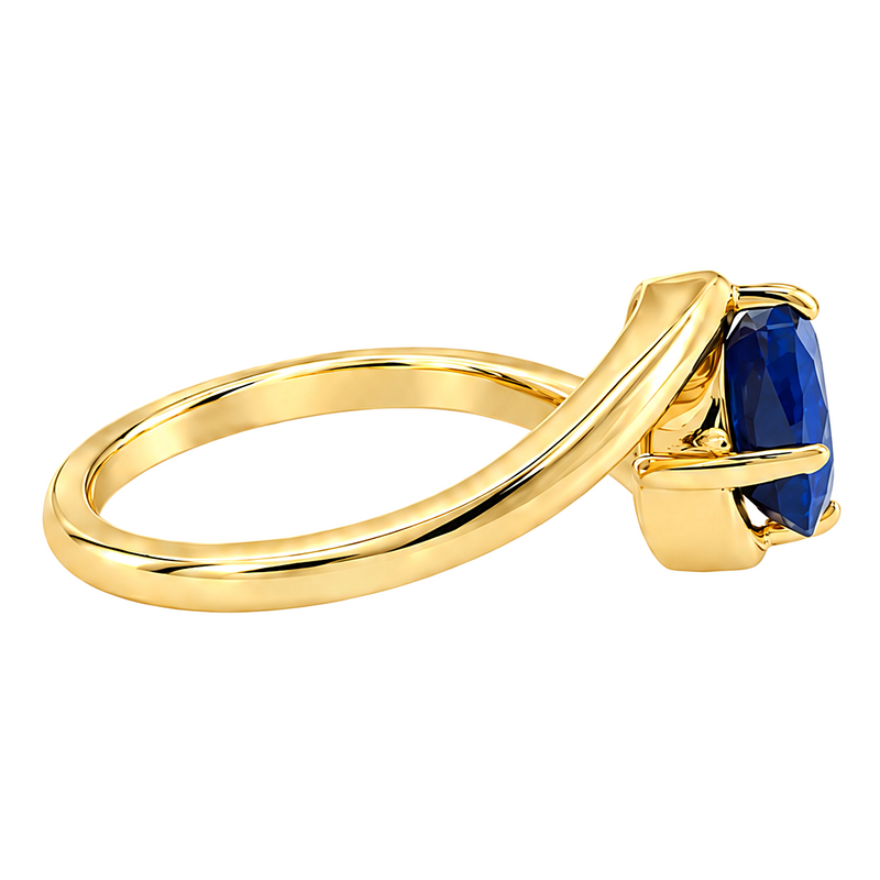 14K Gold Sapphire Bypass Ring, view 6
