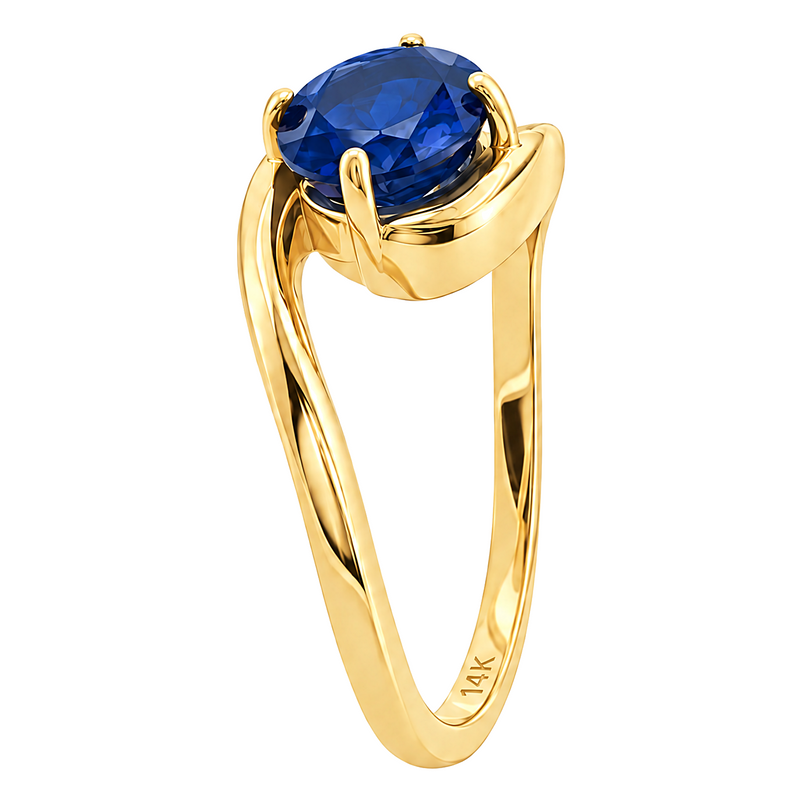 14K Gold Sapphire Bypass Ring, view 7