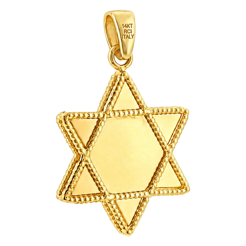 14K Gold Star of David Pendant, view 5
