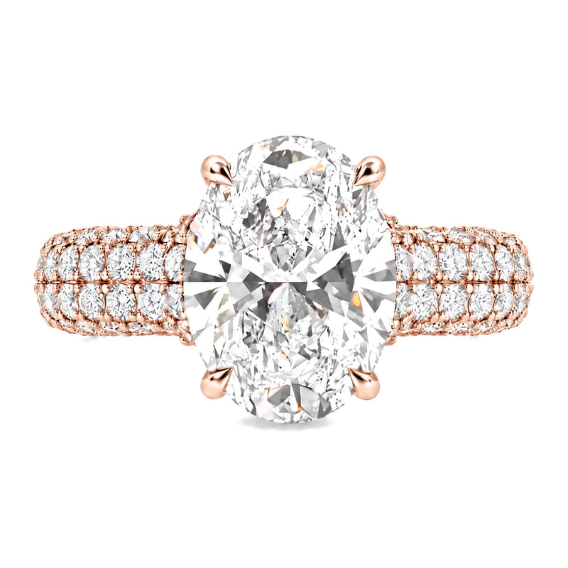 14K Gold Vivienne Oval Lab-Grown Diamond Engagement Ring, view 3