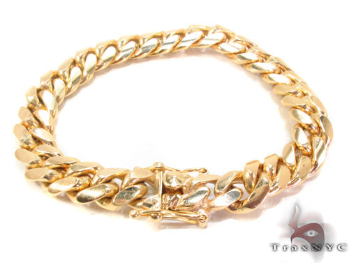 14k Yellow Gold Miami Cuban Bracelet 9.5 inches 11.5mm 34627 - Image 2