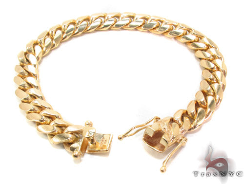 14k Yellow Gold Miami Cuban Bracelet 9.5 inches 11.5mm 34627 - Image 3