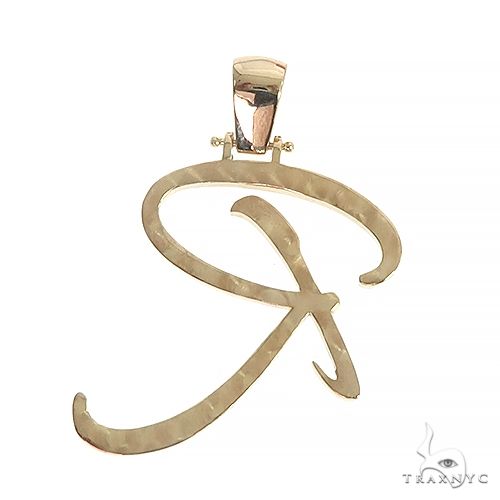 14k Gold Diamond 'R' Pendant, photo 3 of 6