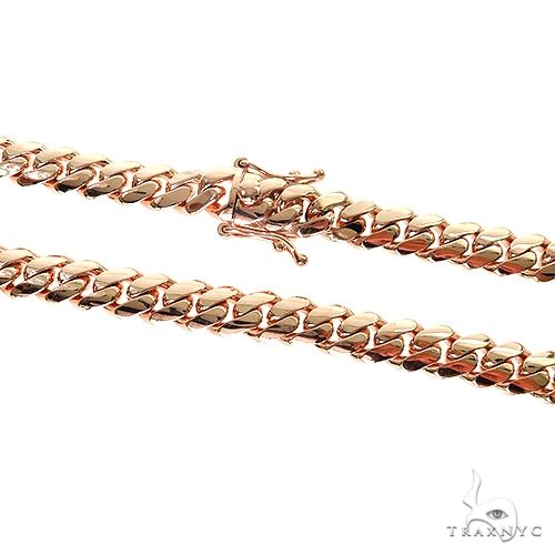 14k Rose Gold Solid Hand Made Miami Cuban 9.5mm 24 inches Chain 69725 - Image 3